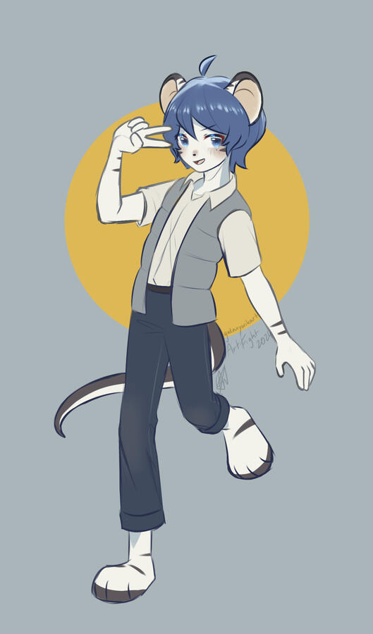 full body colored sketch